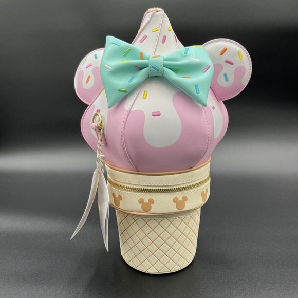 NWT Loungefly Stitch Shoppe Disney Minnie Sweets Soft Serve Ice Cream Crossbody - Picture 4 of 6